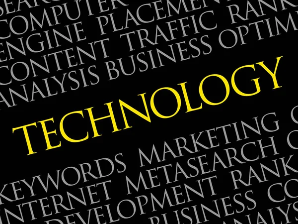 Tecnología palabra nube collage — Vector de stock