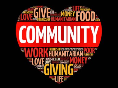 Topluluk kalp kelime bulutu