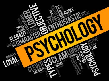 Psikoloji kelime bulutu kolaj