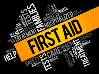 İlk yardım kelime bulutu kolaj