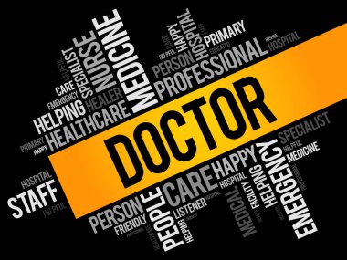 Doktor kelime bulutu kolaj