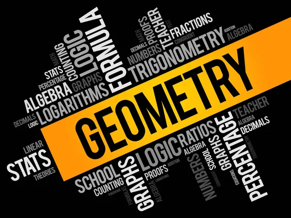 Geometria szó felhő kollázs — Stock Vector