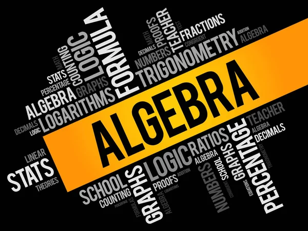 Colagem de nuvem palavra álgebra —  Vetores de Stock