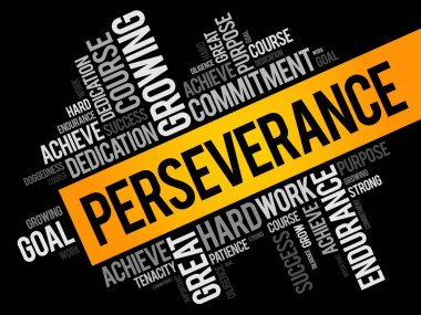 Perseverance word cloud collage clipart