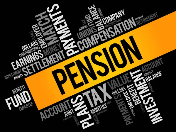 Pension word cloud collage — Stock vektor