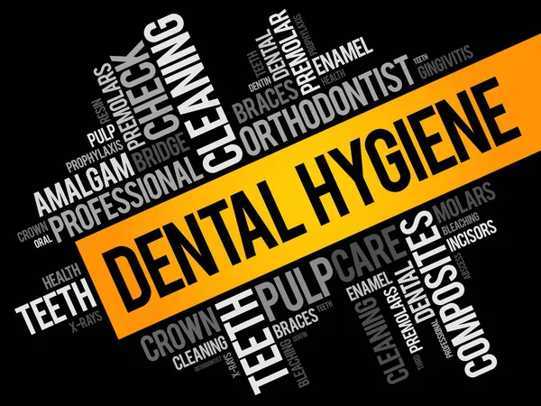 Higiene dental palabra nube collage — Archivo Imágenes Vectoriales
