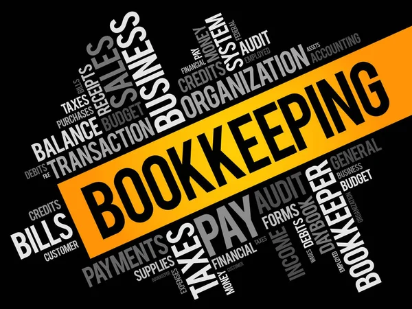 Bookkeeping word cloud collage — Stock Vector