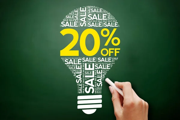 20% OFF sale bulb word cloud