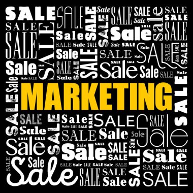 Pazarlama kelime bulutu kolaj