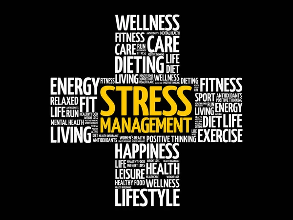 Gestion du stress word cloud — Image vectorielle