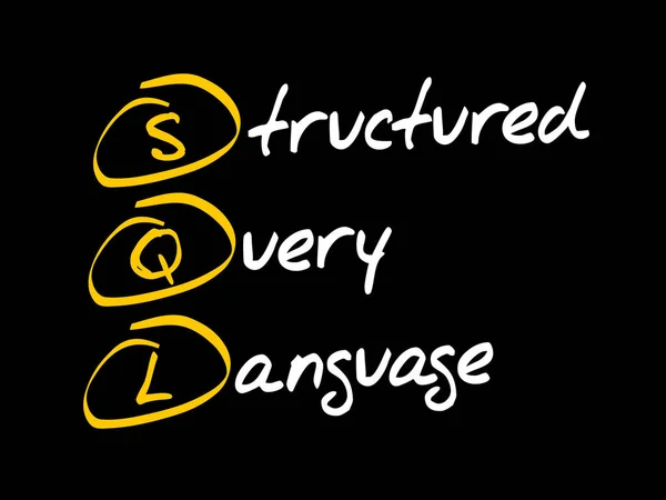 SQL - język Structured Query Language — Wektor stockowy