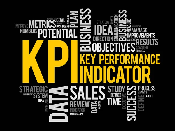 KPI palavra colagem nuvem — Vetor de Stock