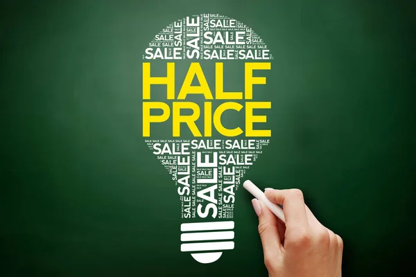 HALF PRICE sale bulb word cloud