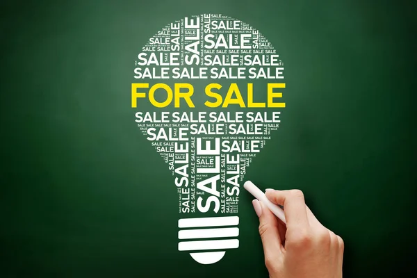 Voor verkoop lamp word cloud — Stockfoto