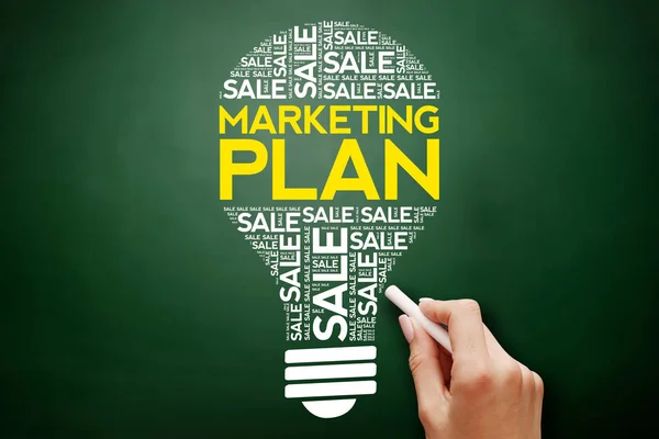 Marketing Plan sale bulb word cloud — Stock Photo, Image