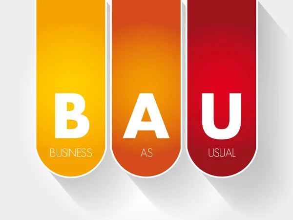 BAU - Business as Usual Acronym — Vector de stock