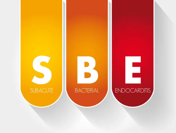 SBE - Acrônimo de Endocardite Bacteriana Subaguda — Vetor de Stock