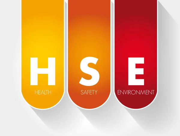 HSE - acronimo di Health Safety Environment — Vettoriale Stock