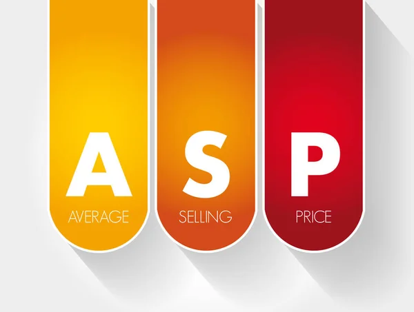 Asp - 평균 판매 가격 약어 — 스톡 벡터