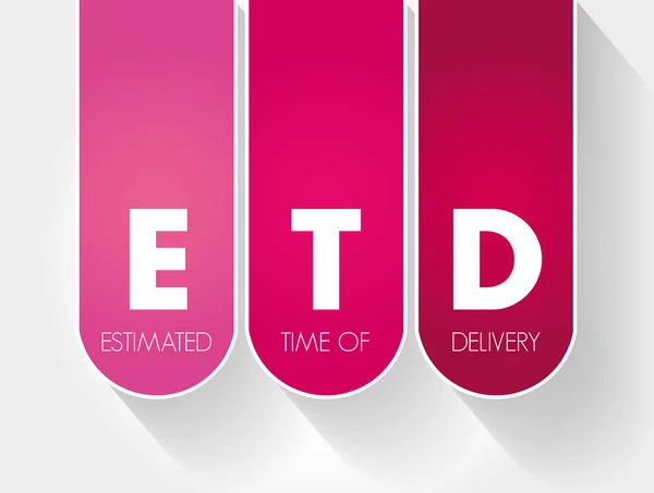 ETD - Estimated Time of Delivery acronym — Stock Vector