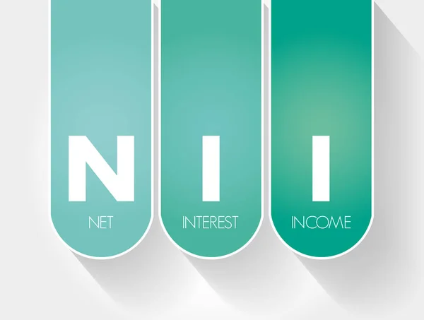 NII - Acrónimo de ingreso neto por intereses — Vector de stock