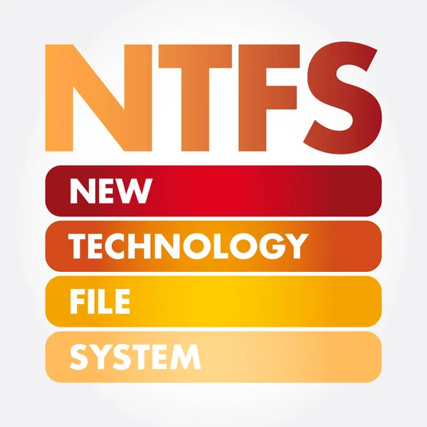 NTFS - Novo sistema de arquivos de tecnologia acrónimo —  Vetores de Stock