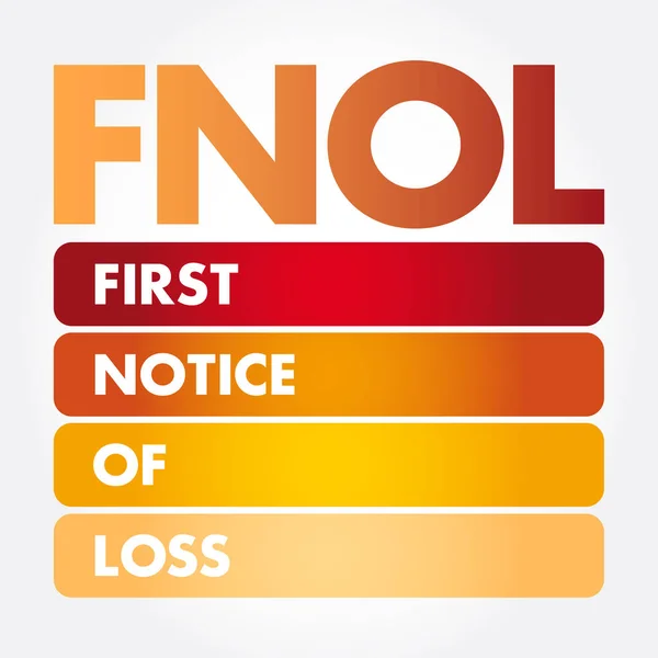 FNOL - Prima comunicazione di perdita acronimo — Vettoriale Stock
