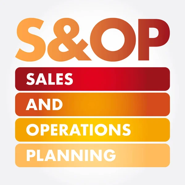 S & OP - сокращенное название отдела продаж и планирования операций — стоковый вектор