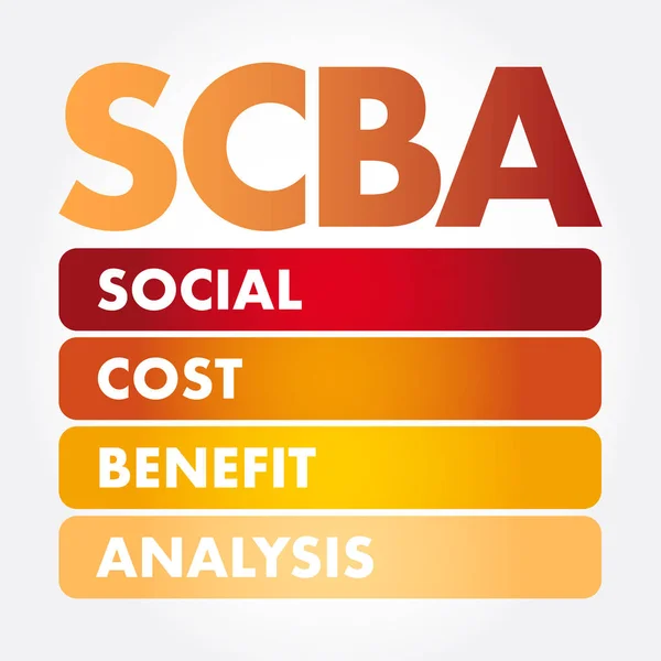 SCBA - acrónimo de Análisis de los beneficios de costo social — Archivo Imágenes Vectoriales