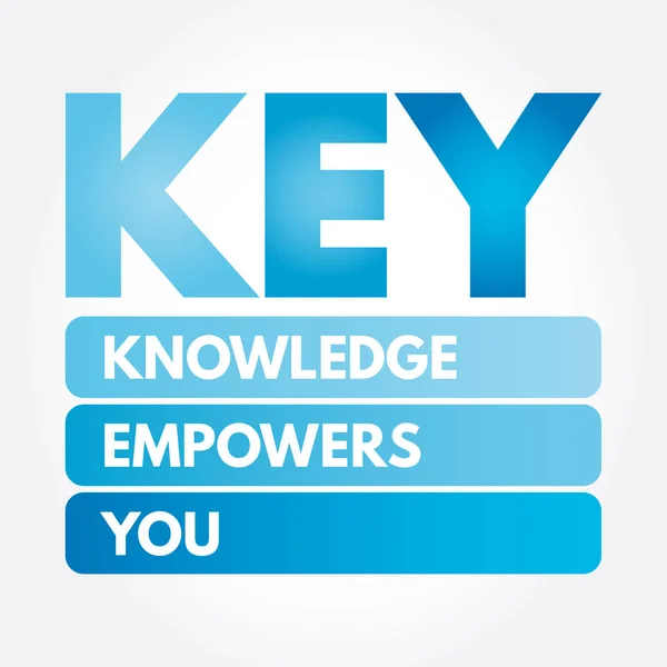 キー – Knowledge Empowers — ストックベクタ