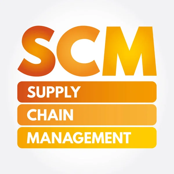 SCM - Supply Chain Management acronym — Stock Vector