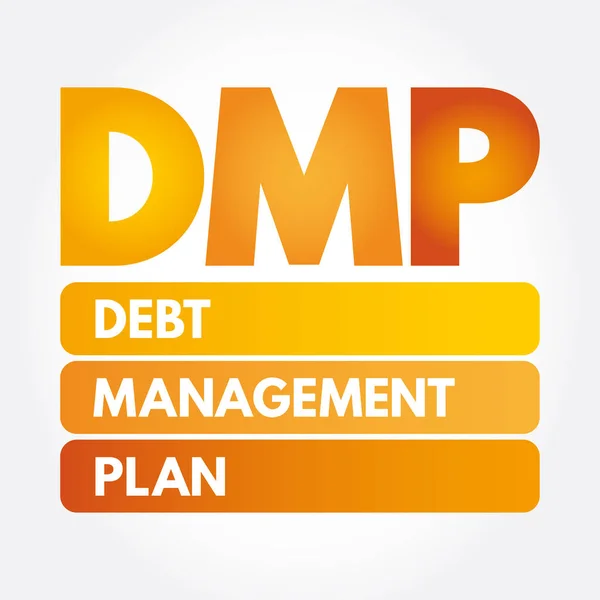Dmp - Akronym plánu řízení dluhu — Stockový vektor