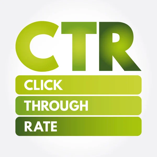 CTR - Click Through Rate acronym — Stock Vector