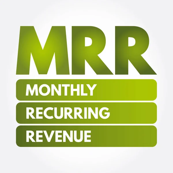 MRR - щомісячна абревіатура повторюваних доходів — стоковий вектор