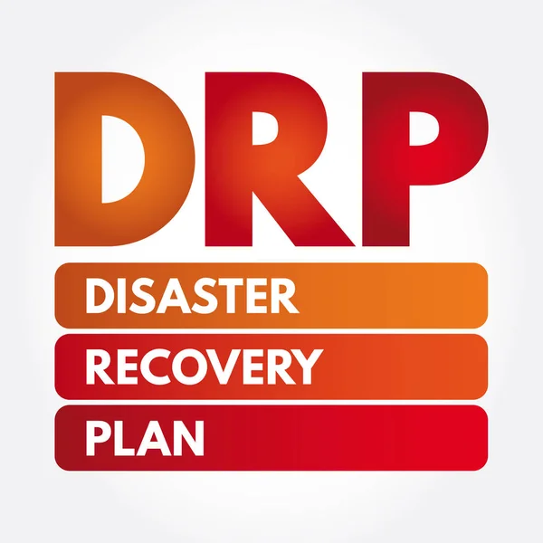 DRP - Disaster Recovery Plan acronym — Stock Vector