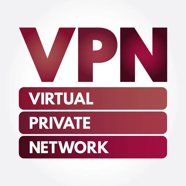 Vpn - Virtuální privátní síťová zkratka — Stockový vektor