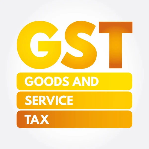 GST - Acrónimo de impuesto sobre bienes y servicios — Archivo Imágenes Vectoriales
