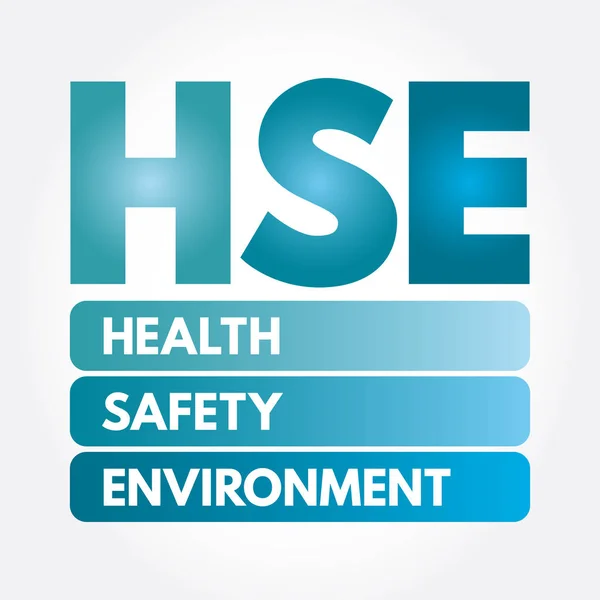 HSE - acronimo di Health Safety Environment — Vettoriale Stock