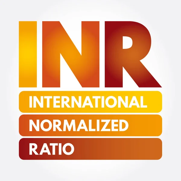 INR - Ratio internacional normalizado acrónimo — Vector de stock