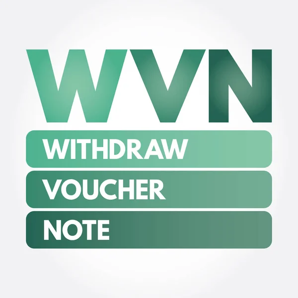 WVN - Отменить акроним ваучера — стоковый вектор