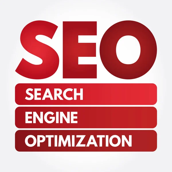 SEO - search engine optimalizace zkratka — Stockový vektor