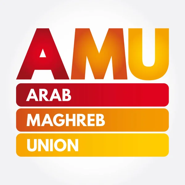 AMU - Siglas de la Unión del Magreb Árabe — Vector de stock