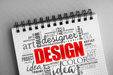 Tasarım kelime bulutu kolaj