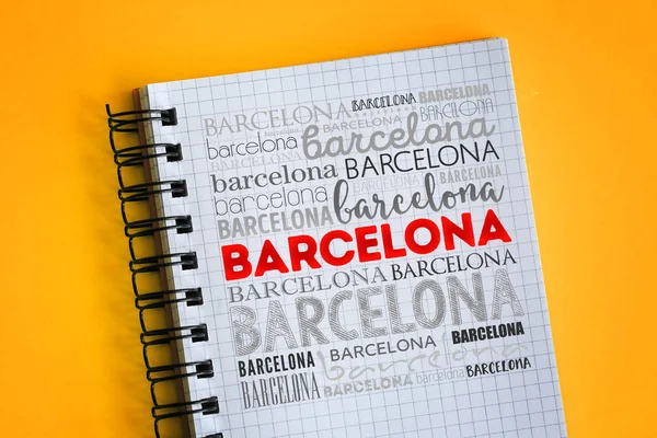 Barcelona colagem nuvem palavra — Fotografia de Stock