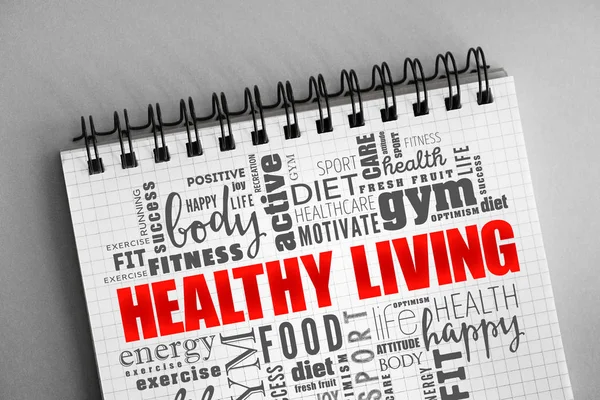 Healthy Living word cloud collage — Stock Photo, Image