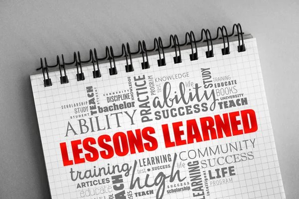 Lessons Learned word cloud collage — Stock Photo, Image