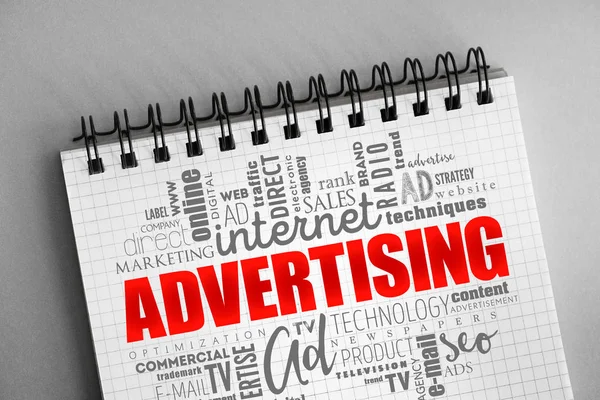 ADVERTISING word cloud, concetto creativo — Foto Stock