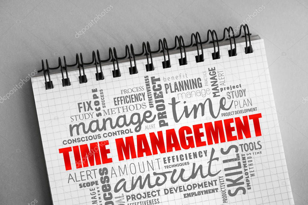 Time Management word cloud collage