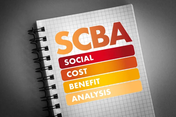 SCBA - acrónimo de Análisis de los beneficios de costo social —  Fotos de Stock