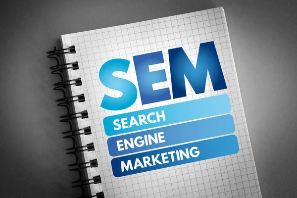 Sem - Akronym für Suchmaschinenmarketing — Stockfoto